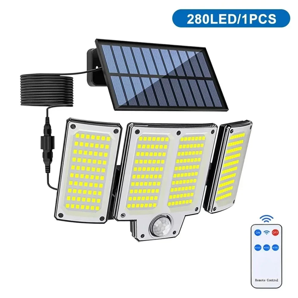 280 LED Solar Wall Light – Motion Sensor Outdoor Flood Lamp