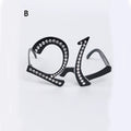 Birthday Rhinestone Number Glasses 18th 21th 30th 40th 50th 60th 80th Birthday Sunglasses Celebration Decoration Party Favors Zpaxo Number 21