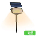 Solar Garden Lights 108 LED Solar Spot Lights Outdoor Floodlight Waterproof Solar Landscape Spotlight Wall Lamp Yard Porch Path Zpaxo 108LED Warm-1PCS