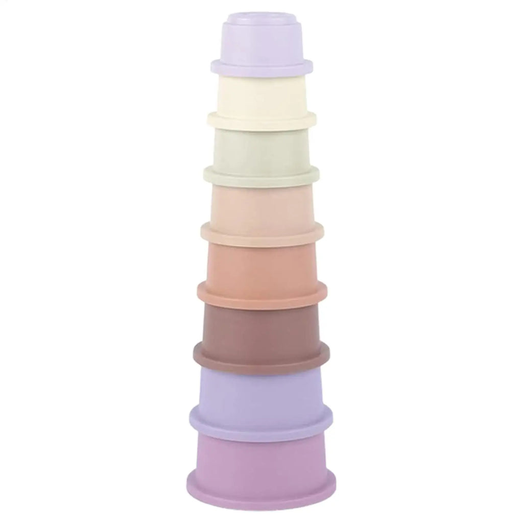 8Pcs Stacking Cups Toys for Rabbits Chinchillas Guinea Pigs Multi-Colored Reusable Plastic Nesting Toys Stacking Cups Set Zpaxo