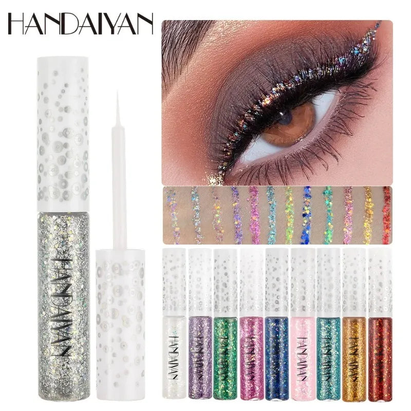 12 Liquid Glitter Eyeliner Pearl Shimmer Fashion Sequin Gel