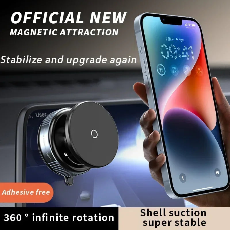 Vacuum Magnetic Suction Cup Car Phone Holder 360 Rotation Navigation