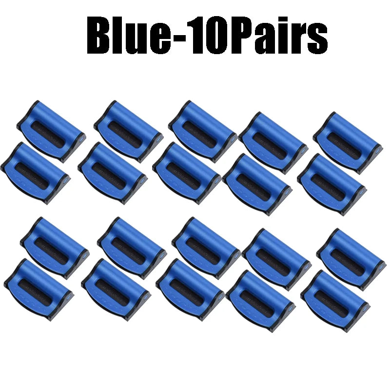 Universal Car Seat Belt Clip Anti-slip Buckle Simple Secure Fastener Zpaxo Blue -10Pairs