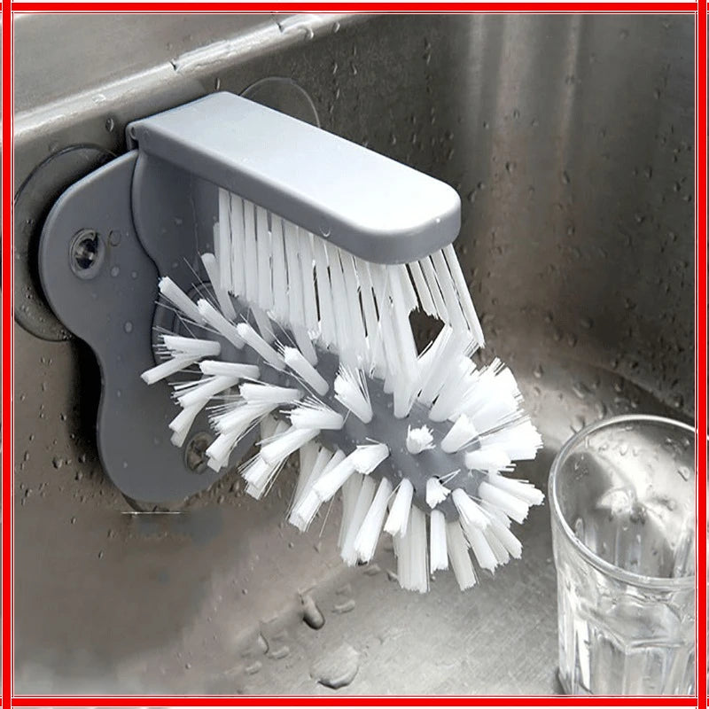 Cup Scrubber Glass Cleaner Lazy Bottles Brush Sink Kitchen Accessories 2 in 1 Drink Mug Wine Suction Cup Cleaning Brush Gadgets Zpaxo