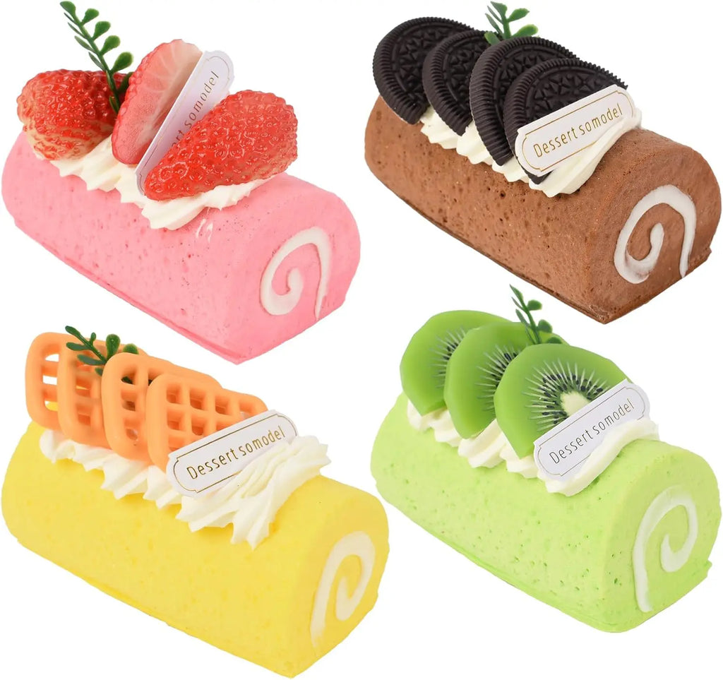 Fake Long Swiss Egg Roll Model Cake Large Artificial Simulation Food