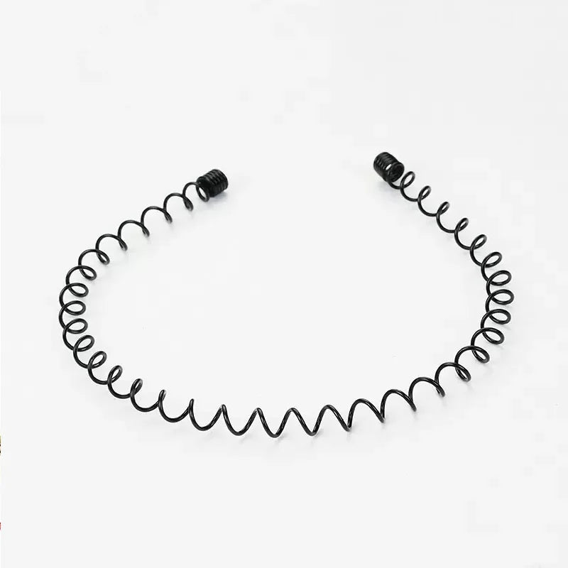 Unisex Black Elastic Non Slip Simple Metal Headbands Men Women Wavy Zpaxo 2