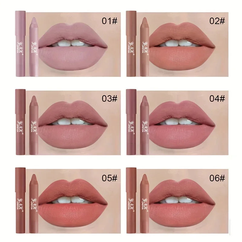 Nude Series Velvet Matte Lipstick Pencil Waterproof Long Lasting Red Lip Stick Non-Stick Cup Makeup Lip Tint Pen Cosmetic Makeup Zpaxo