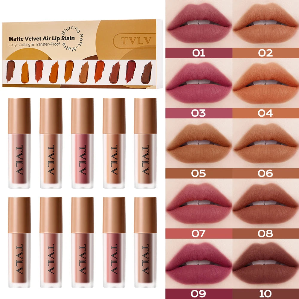 Matte Velvet Lip Gloss Silky Smooth Texture Long-lasting Natural