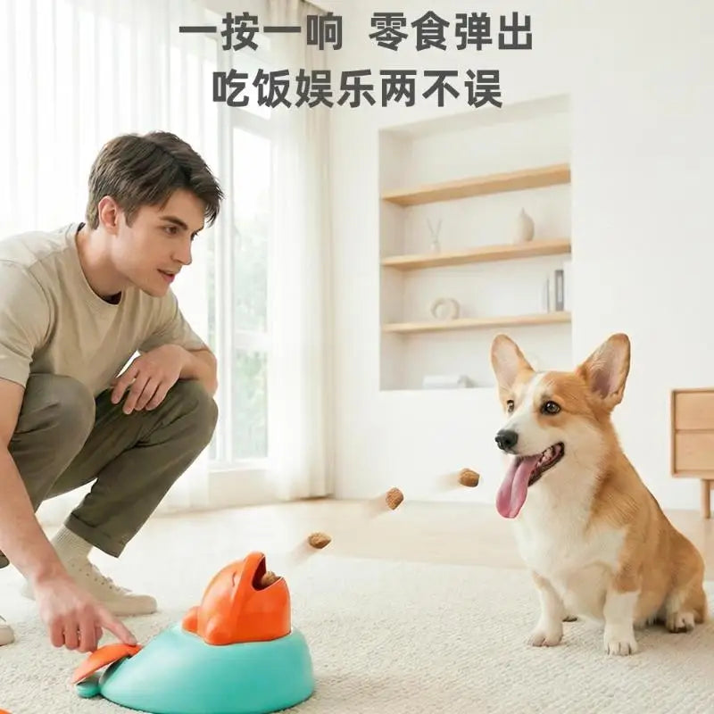 Interactive Dog Feeding Toy Pet Food Launcher Puzzle and Training Feeder for Slow Eating and Puppy Behavioral Improvement Zpaxo