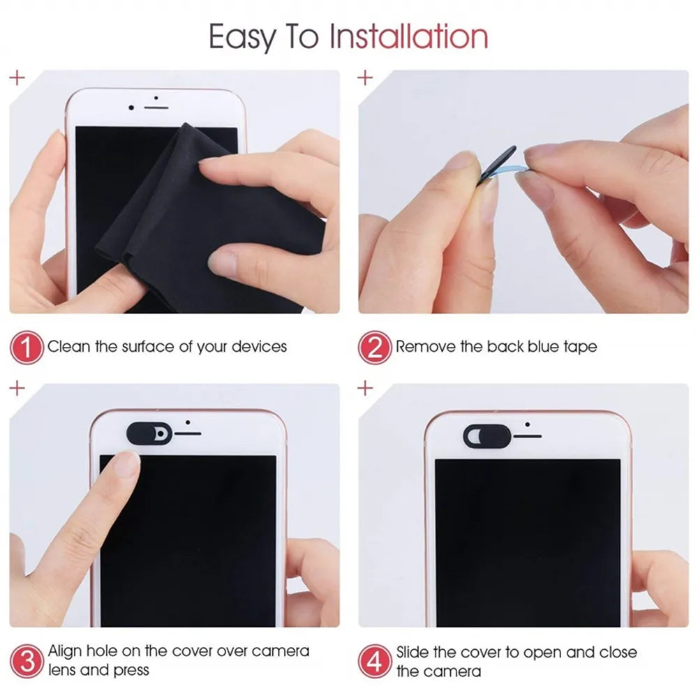 1/5/10/20PCS Webcam Cover Phone Lens Stickers for Apple iPhone Samsung Xiaomi Privacy Slider Camera Plastic Cover for Laptops PC Zpaxo