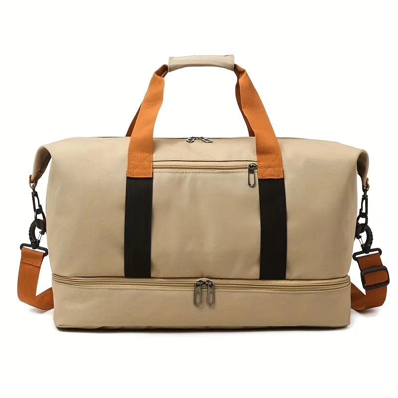 Large Capacity Wet Dry Travel Bag Lightweight Duffle Women Weekend Zpaxo khaki