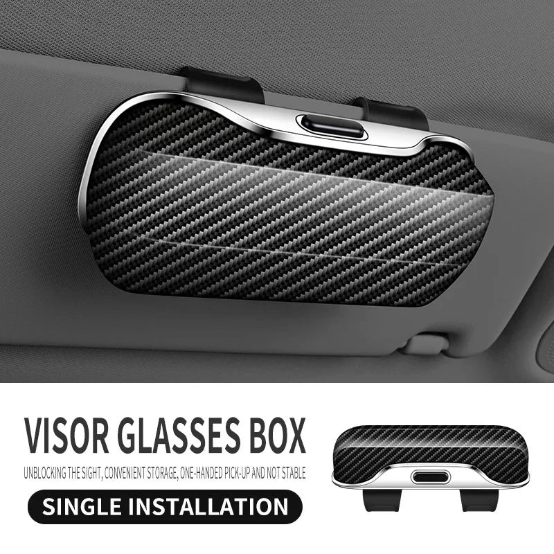 Car Glasses Box Portable Sunglasses Holder Driving Eyeglass Case Sun Zpaxo Black