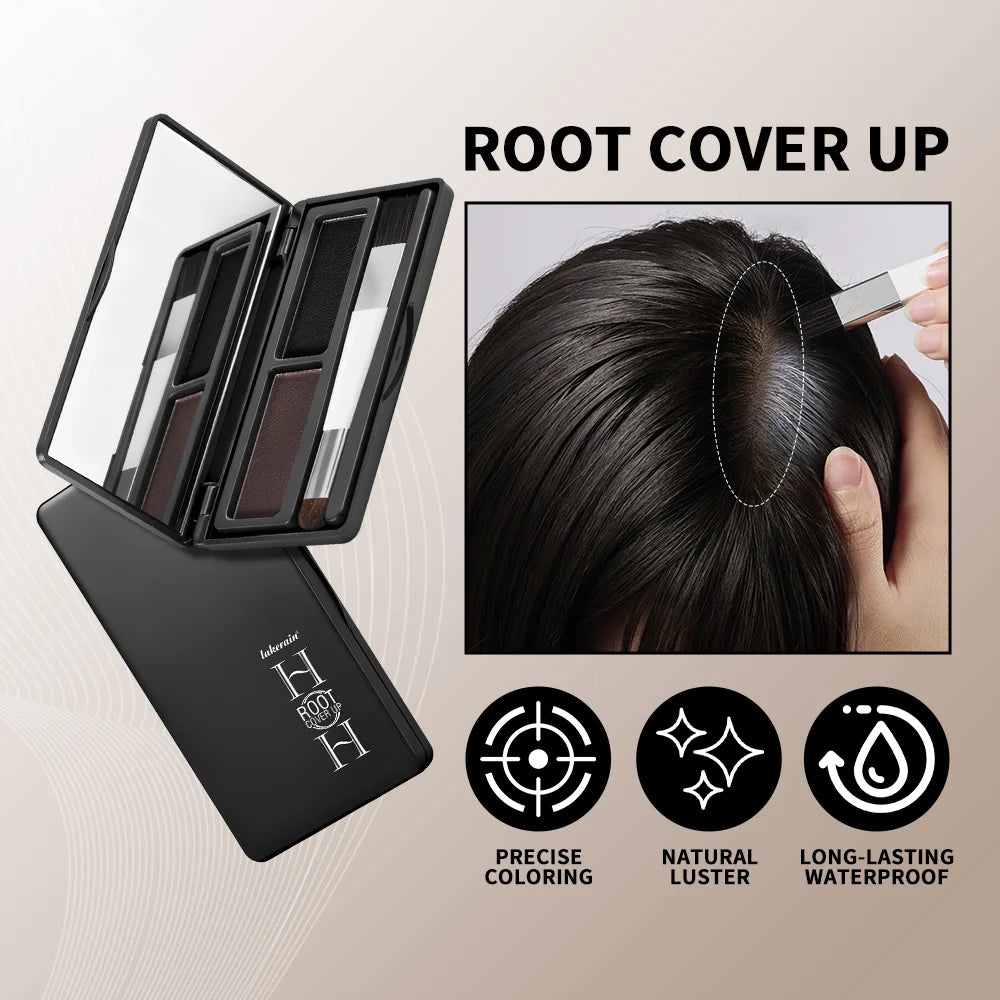 2-in-1 Root Cover Up Hair Palette & Brush – Waterproof Root Cover Up Palette Zpaxo