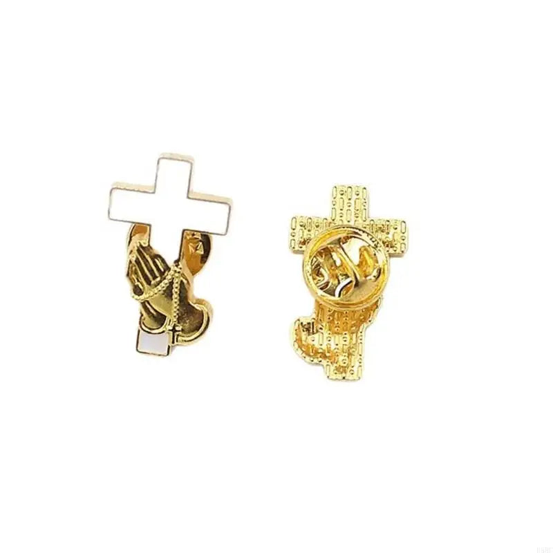 Hand Holding Crossed Brooch Inspirational Religious Lapel Pin Custome