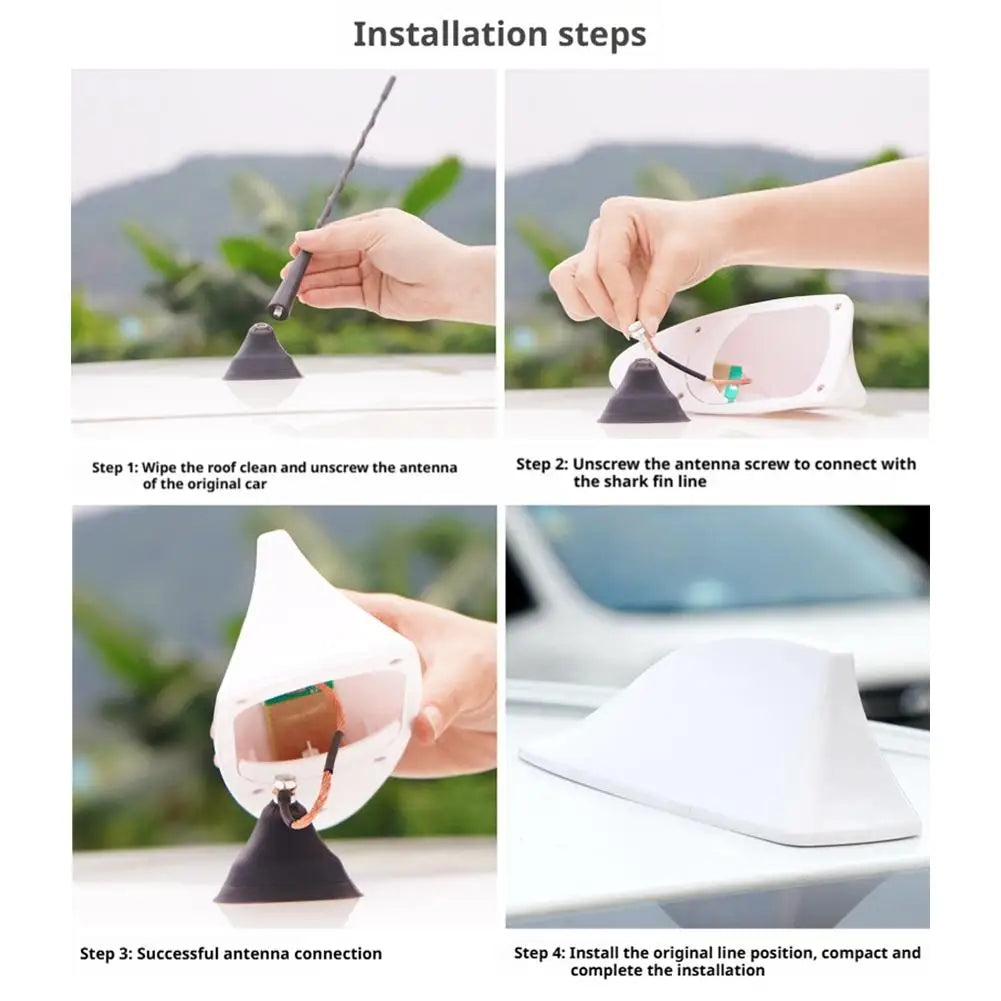 Car Shark Fin Radio Antenna FM Signal Booster Universal Auto Roof Aerials Styling Replacement Parts For BMW Toyota Hyundai VW Zpaxo