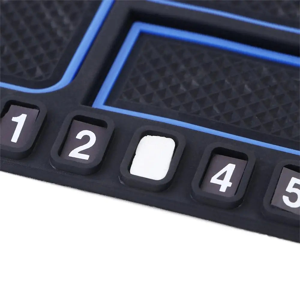 Parking Car Interior Anti-skid Pad 4-in-1 Number Card Auto Phone Zpaxo