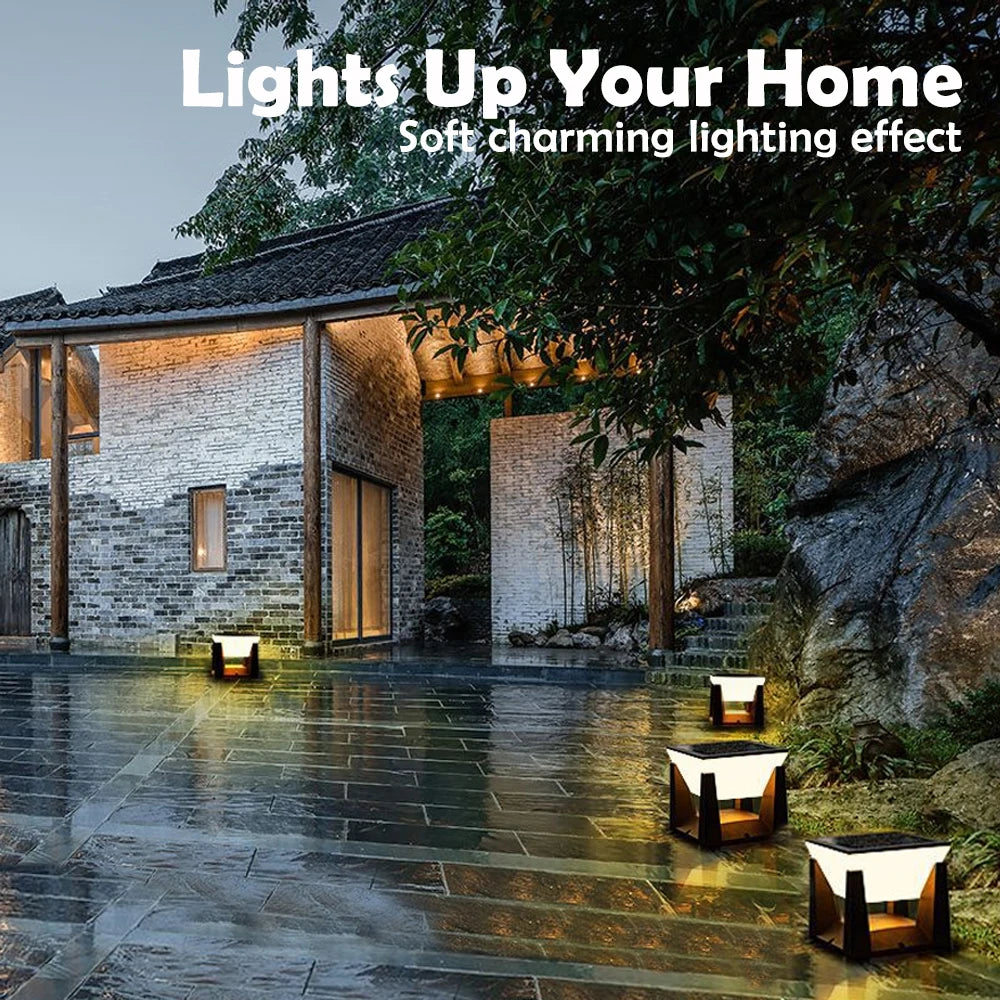 Solar Post Cap Lights Outdoor Waterproof LED Solar Powered Fence Post Lights for Garden Patio Yard Porch Lawn Decor Zpaxo