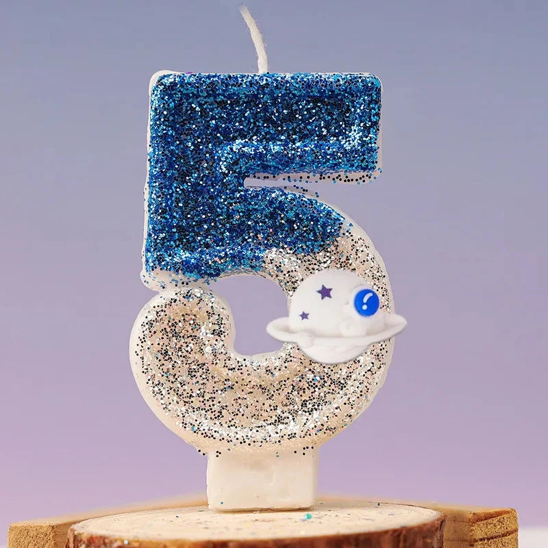 Space-themed Numbered Birthday Candles 0 9 Number Combinations
