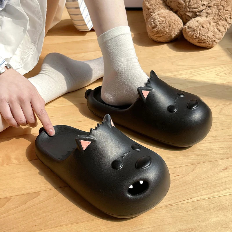 Unisex Cartoon Dog Cloud Slippers EVA Thick Sole Non Slip Slides