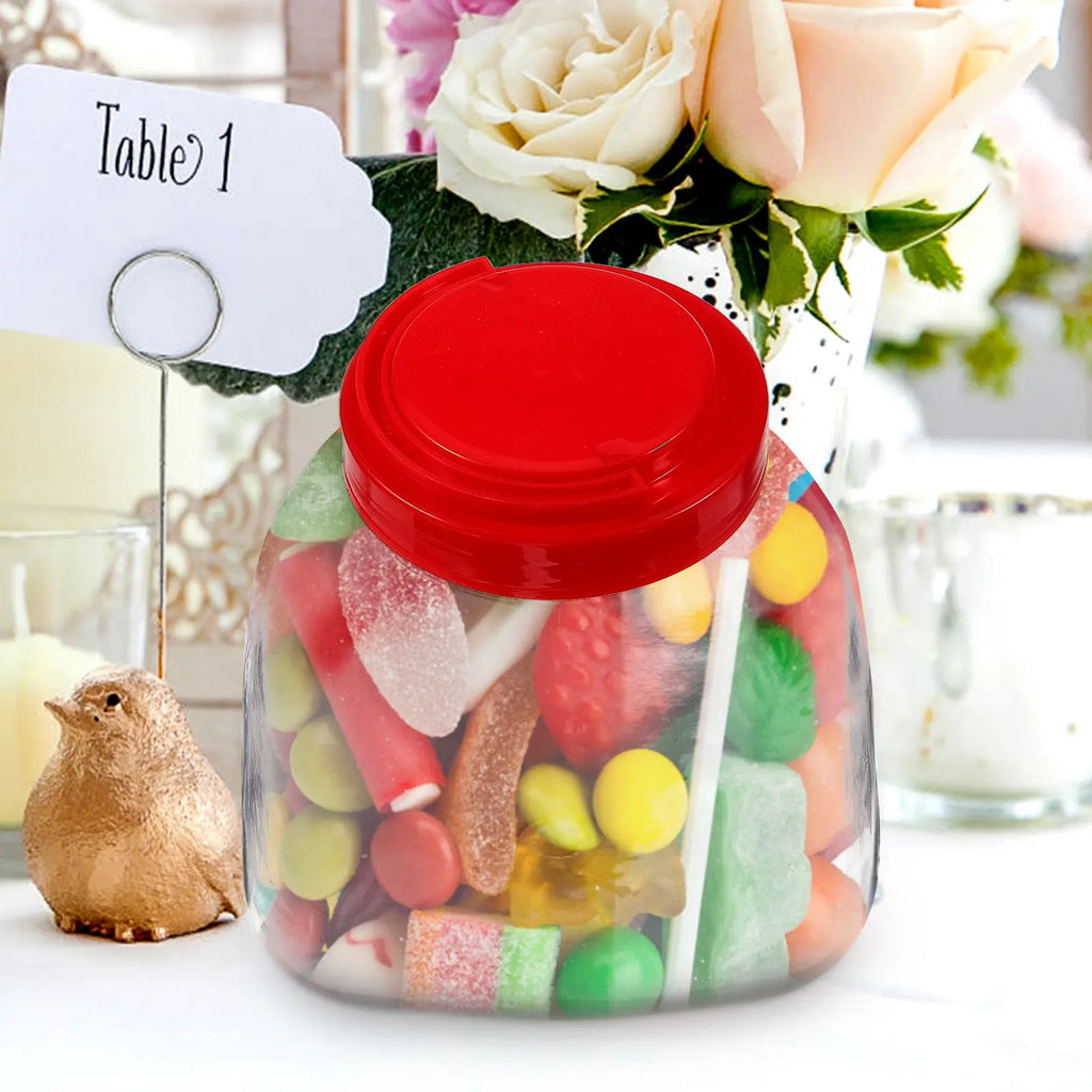 Clear Plastic Candy Jar Transparent Storage Bottle Large Wide Mouth Candy Container Cookie Jar Kitchen Countertop Storage