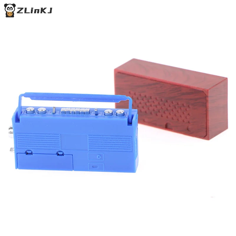 ▶1/12 Doll House Cute Miniature Radio Mini Recorder Model Dollhouse Furniture Decoration Accessories Toys for Collectors Zpaxo