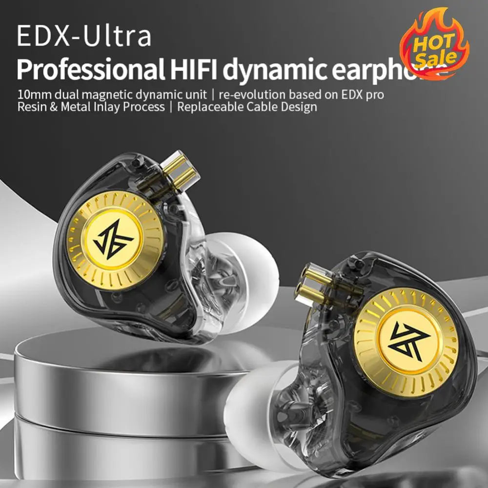 EDX Ultra Wired Headphone Dynamic In-Ear Monitor Earphone Noise Cancelling 3.5mm Plug Stereo Earphone for Music Sport Game Zpaxo