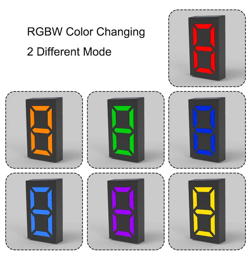 Solar LED Lights Outdoor Transform House DIY Door 0-9 Number Lamp RGB Zpaxo