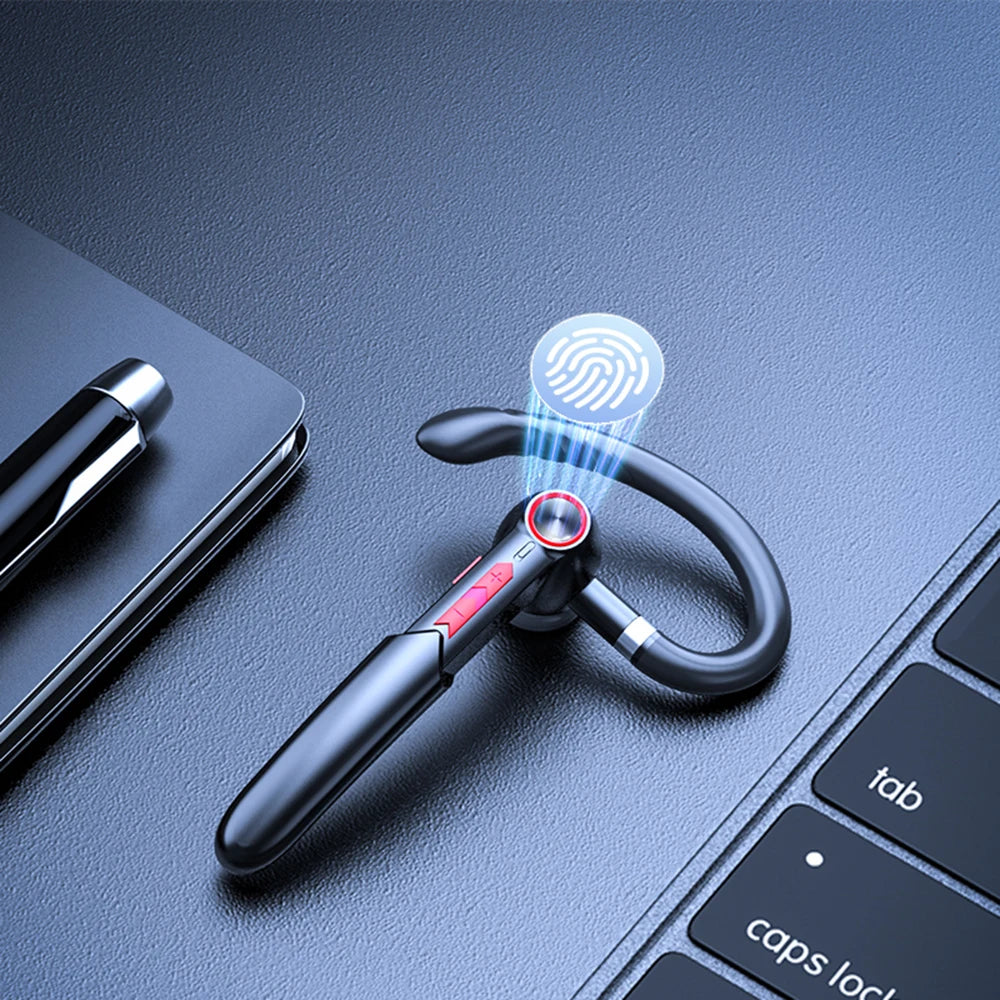Wireless Headset Business Earphone Handsfree Bluetooth-Compatible 5.0 Headset Fingerprint Touch HIFI Earpiece With Mic HD Call Zpaxo