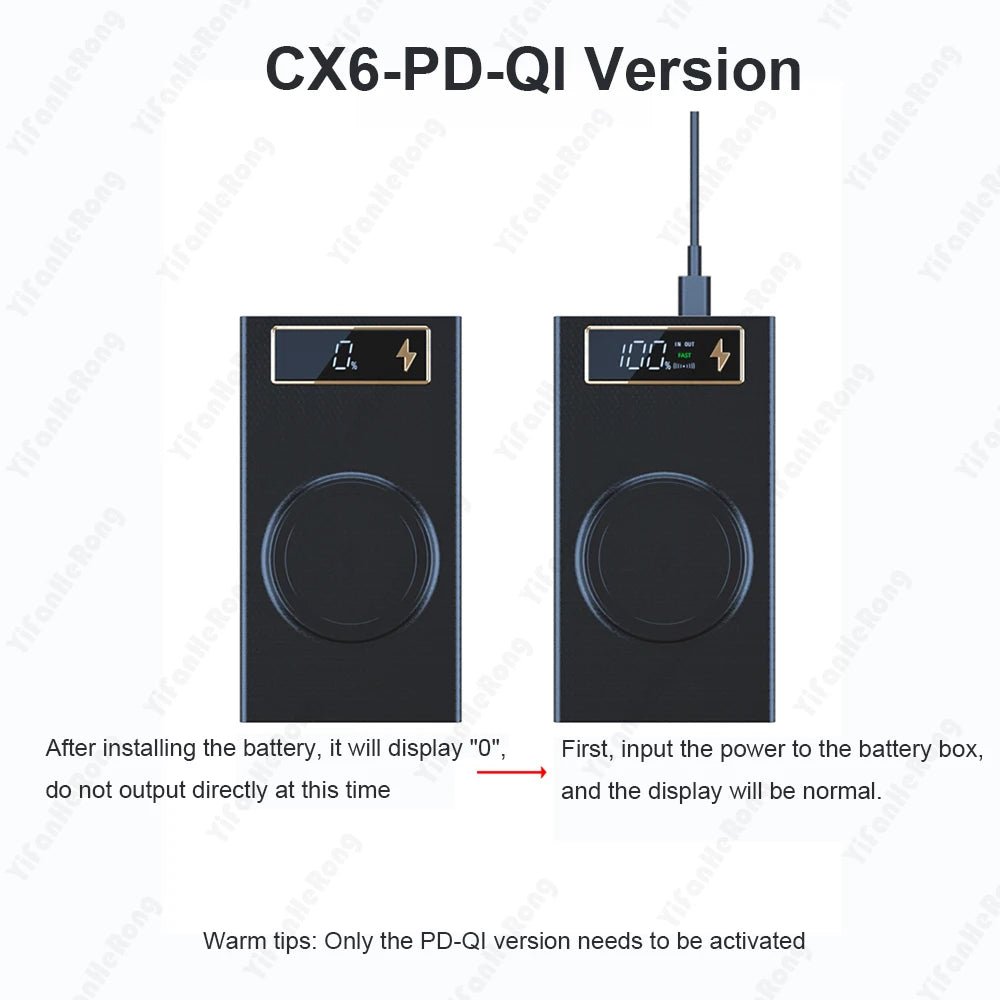 Wireless Power Bank Battery Case 12V PD QC3.0 USB C Quick Fast Charging DIY Shell 18650 Battery Charger Case for iPhone 14 Zpaxo