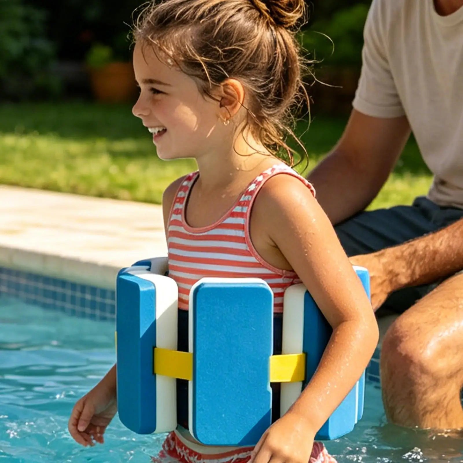Kids Swim Belt Adjustable EVA Foam Safety Training Waist Float 5 Pads