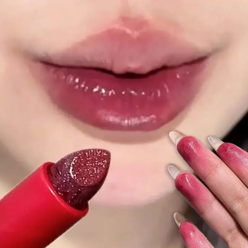 Mirror Water Jelly Lipstick Moisturizing Purple Grape Glitter Solid