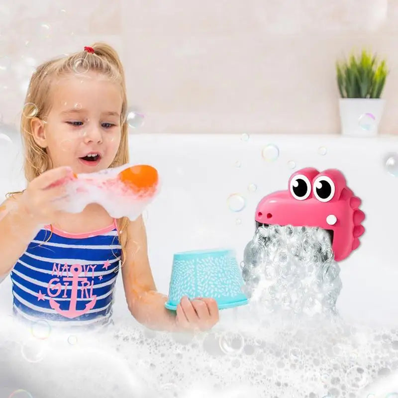 Bathtub Bubble Machine Bathtime Cute Frog Crocodile Toys Baby Bath Bubble Machine Bathtime Shower Toys Birthday Easter Basket Zpaxo