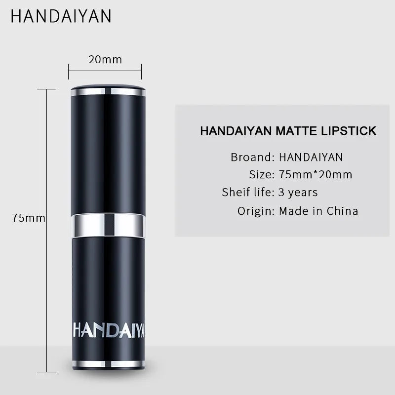 HANDAIYAN 12 Velvet Matte Lipstick Sexy Red Pink Lip Tint Non-stick