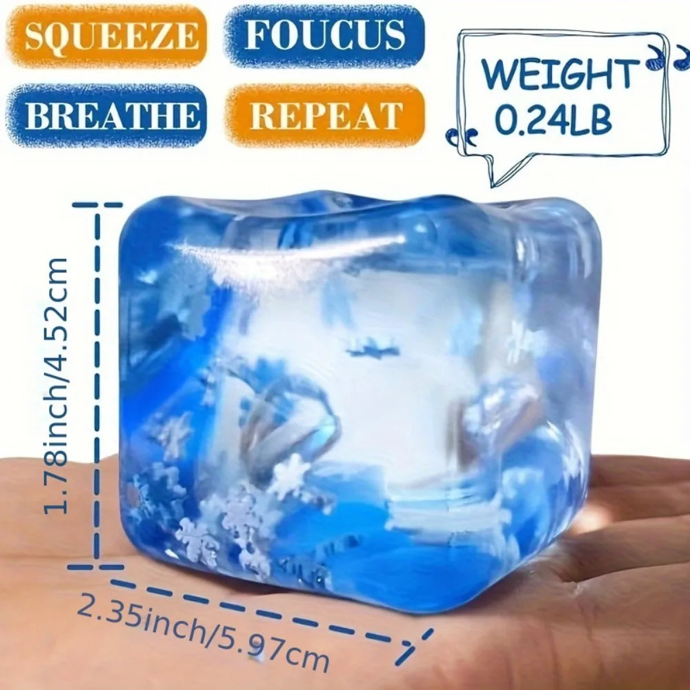 Squishy Ice Cube Stress Balls Kids Adults Relief Funny Calming Toys