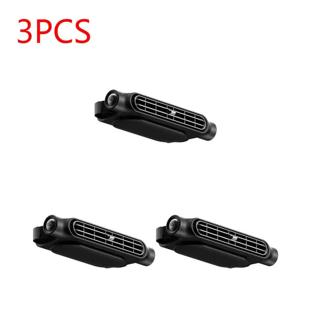 4-1PCS Car Backseat Cooling Fan 3 Speeds Air Conditioning Cooling Fan For Car Vehicle Supplies Electric Auto Backseat Car Fan Zpaxo Black 3PCS