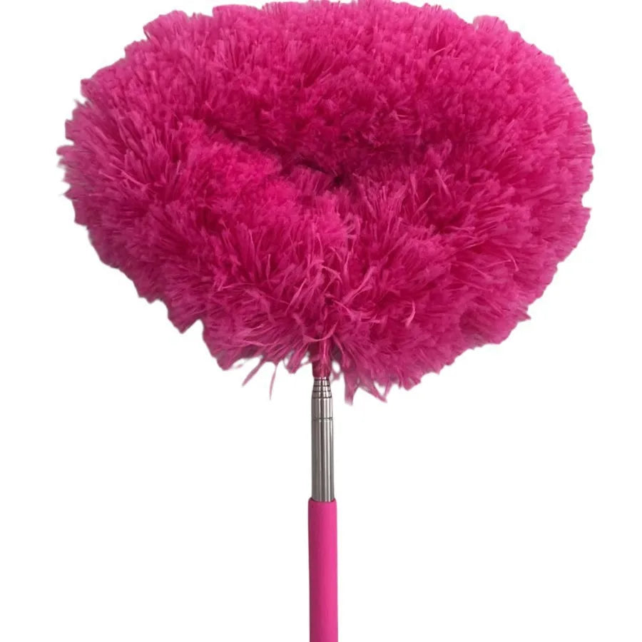 Retractable Ceiling Fan Duster Sliding Lock Detachable Brush&feather Zpaxo rose red-1pc