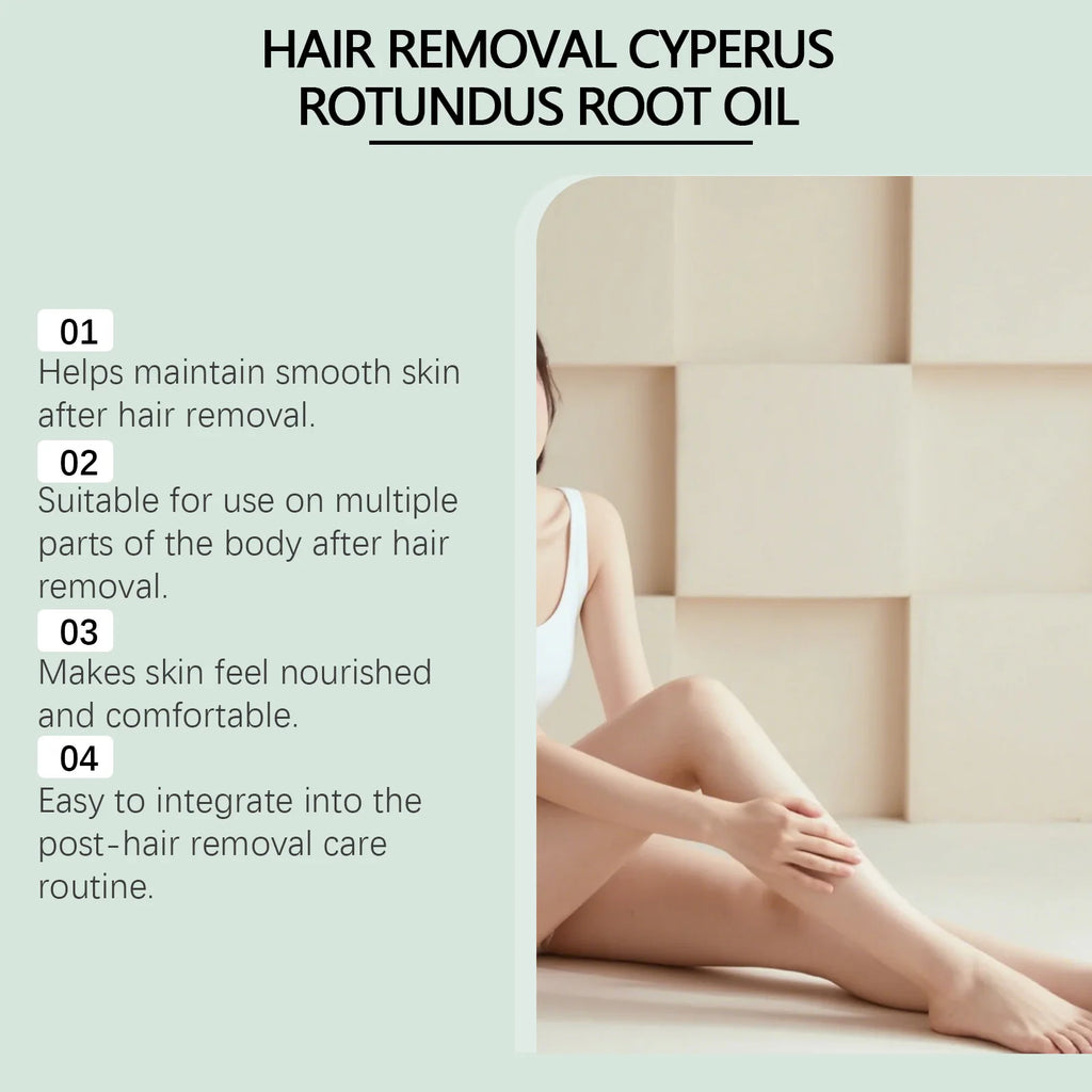 Cyperus Rotundus Root Oil for Hair Removal Smoothing Nourishing Body Skin Care Essential Oil Soothing Skin for Body Legs Arms Zpaxo