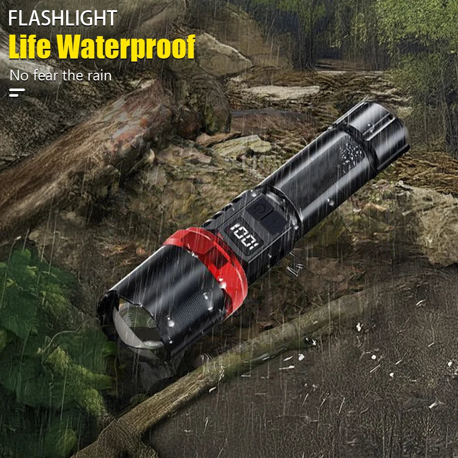 USB-C Rechargeable Zoomable LED Tactical Flashlight – 3-Mode