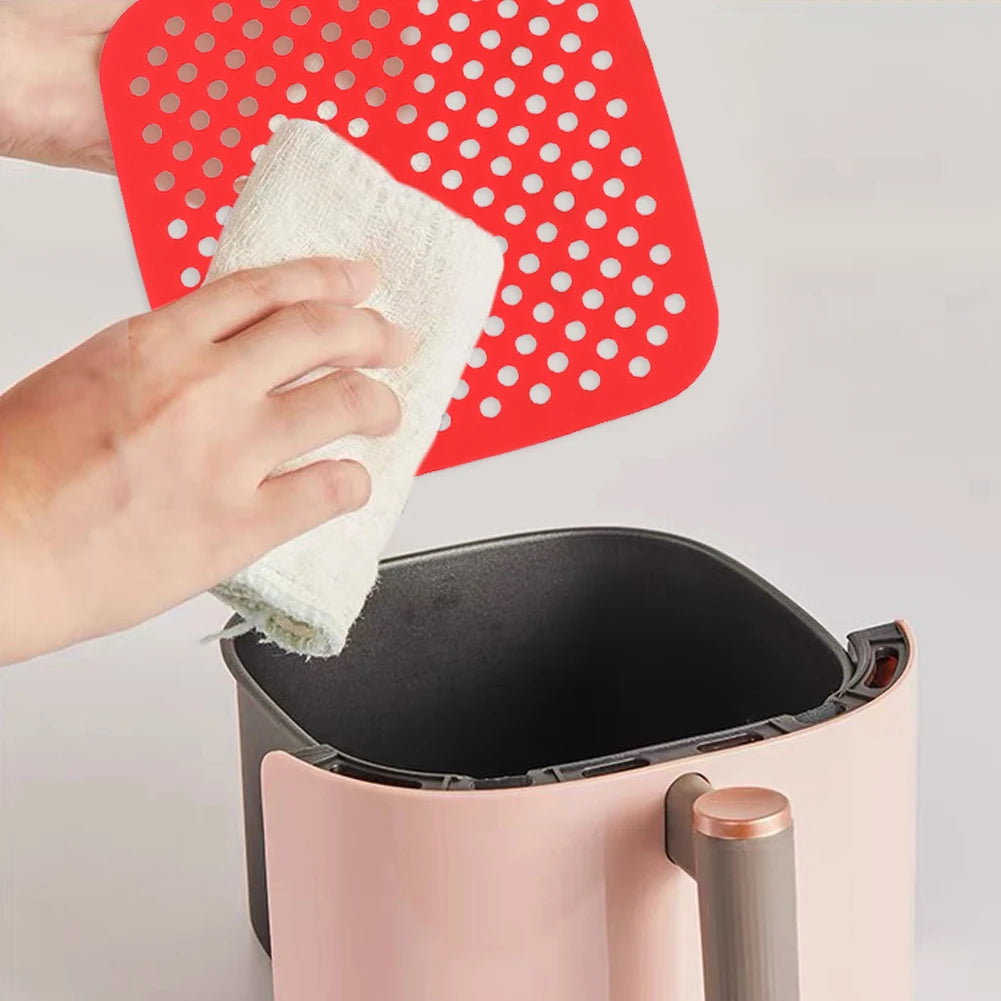 Air Fryer Silicone Liner Mat Reusable Non-Stick Baking Mat Round Square Kitchen Air Fryer Accessories Zpaxo