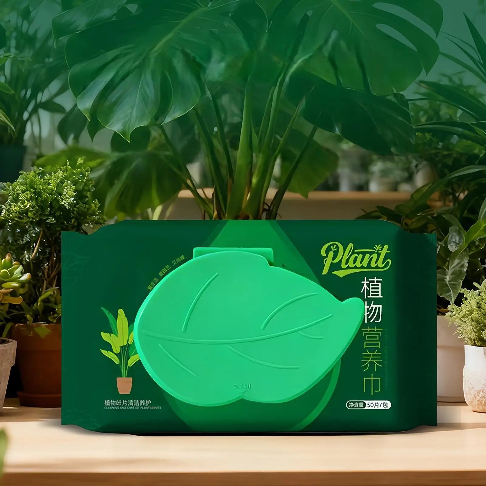 Plant Leaf Cleaning Wipes 50 Instant Dust Removal Shine Potted Plants