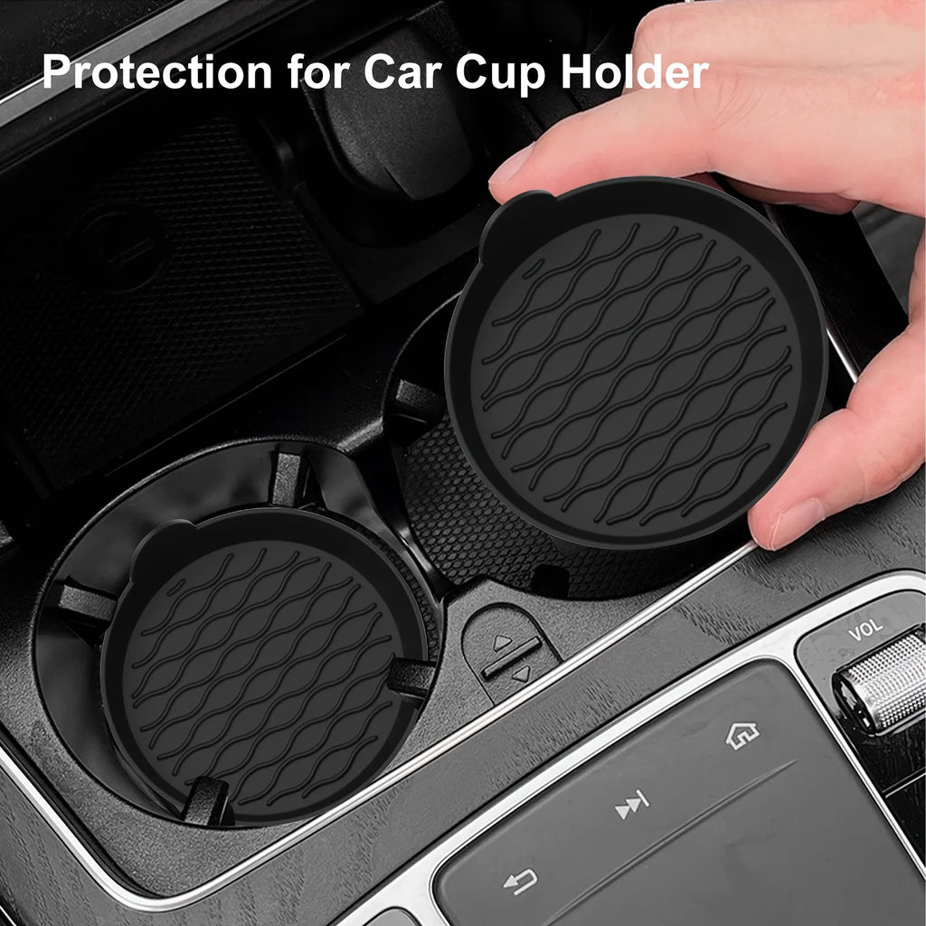 2-Pack Universal Car Cup Holder Coasters – Non-Slip Spill Saucers Car Cup Holder Coaster Zpaxo