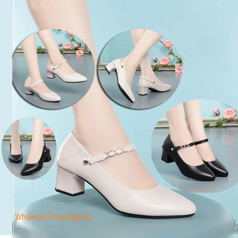 Heels Shoes Women 2023 Pointed Toe Professional Fashion Single Zpaxo