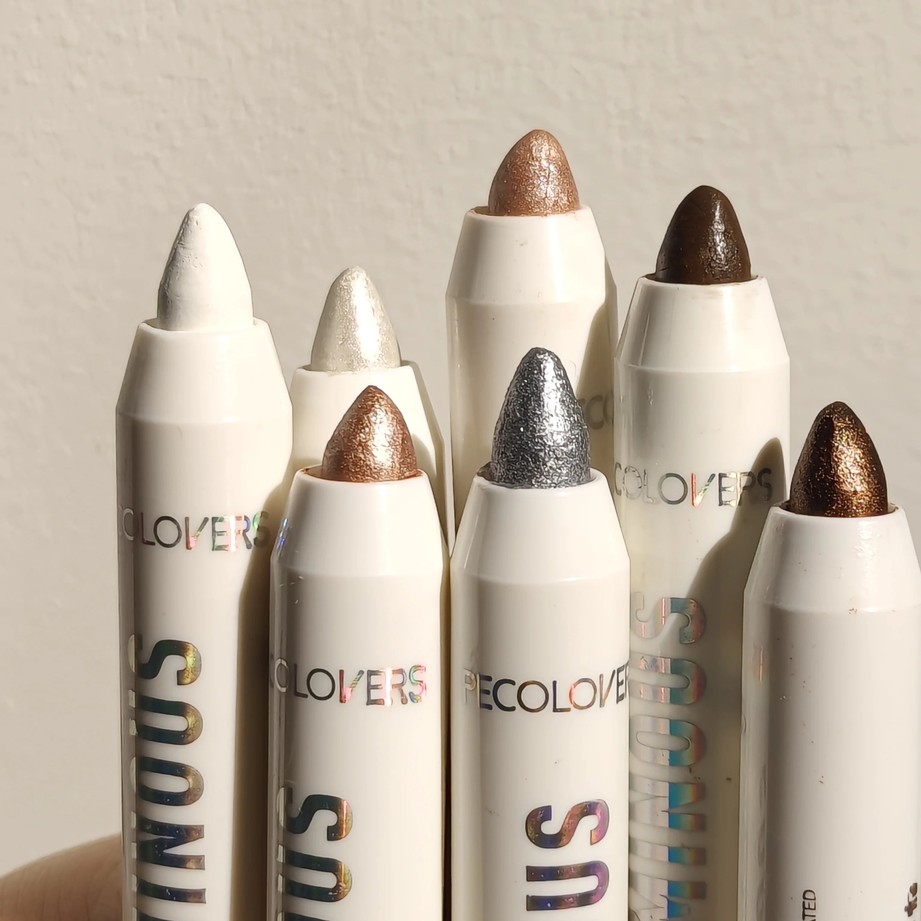 1PC Gray Brown White Eyeshadow Stick Long Lasting Pearlescent Glitter Monochrome Eyeshadow Pencil Brightening Highlighter Pen Zpaxo