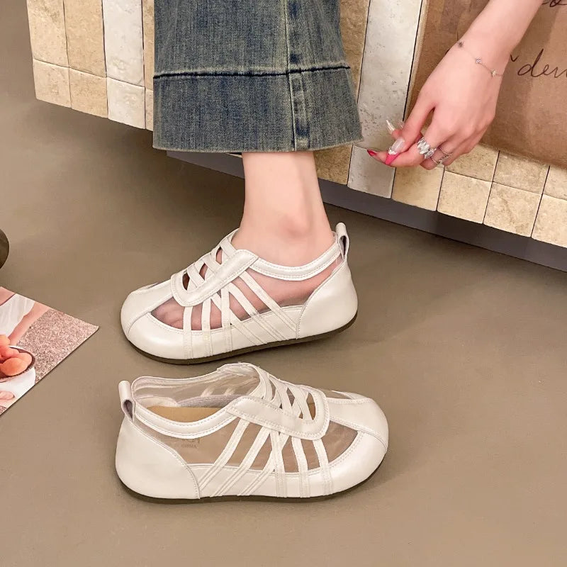 Women's Comfortable Breathable Solid Heel Shoes Women Casual Vintage Zpaxo Beige 40