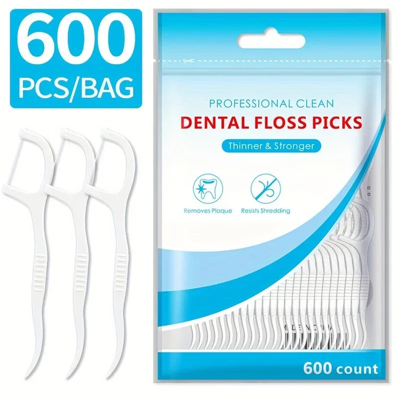Floss Family Ultra-fine Toothpick Disposable Flat Portable Flossing Zpaxo 600PCS