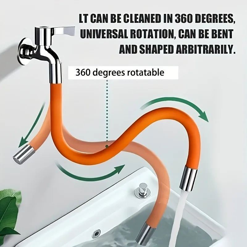 Anti-splash Faucet Extension Hose 360 Rotatable Elbow Adjustable