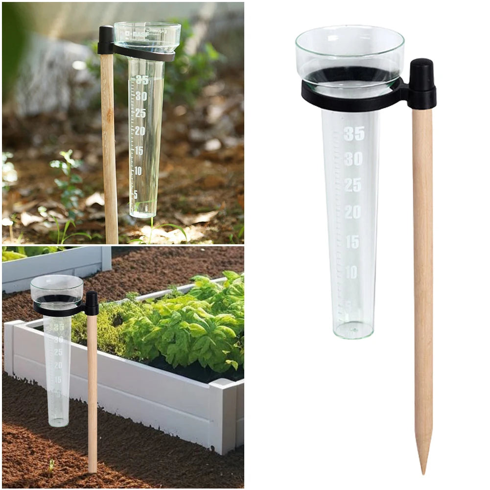 Garden Outdoor Yard Rainfall Measurement Up Rainwater Gauge Rain