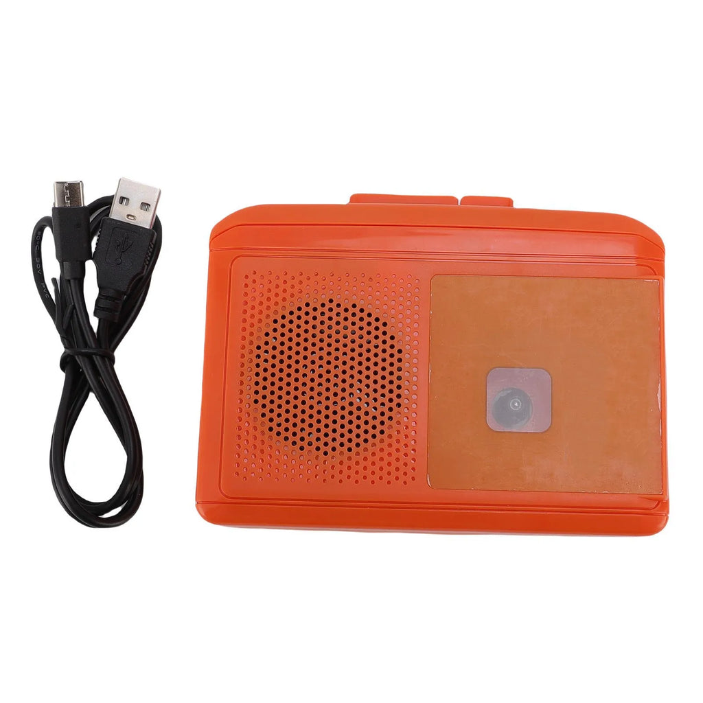 Portable Cassette Player Recorder Multifunctional Tape Player 3.5mm Jack Cassette Tape Player for Study Work Life Zpaxo Orange