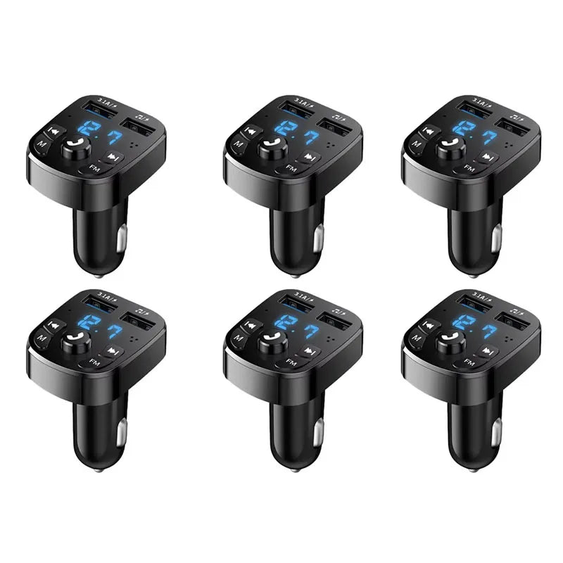 Bluetooth 5.0 FM Transmitter – Car MP3 Player & Dual USB Charger