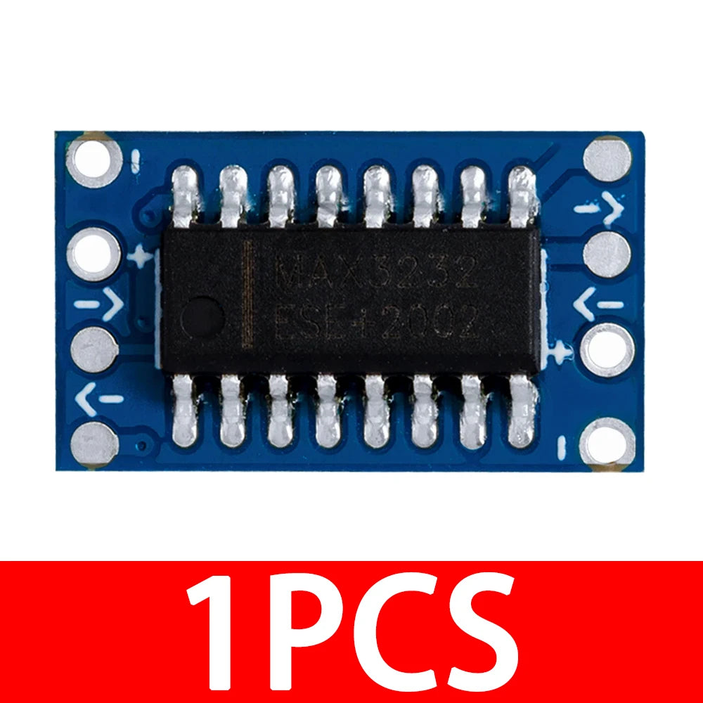 1- MCU Mini RS232 MAX3232 Level TTL Converter Board Serial Port Zpaxo 1pcs